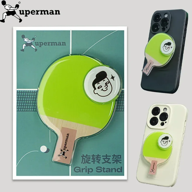 1PC Xuperman Mini Size Table Tennis Blade Souvenir for Collection Desktop Phone Stand Creative Design Pingpong Racket Accessory