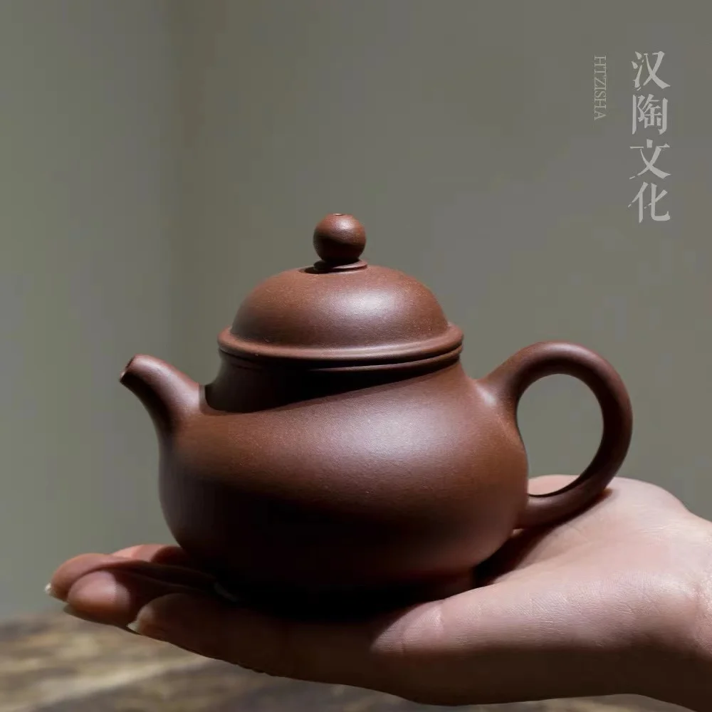 

Yixing purple clay pot pure handmade authentic old purple mud trough clear pan pot special teapot tea set