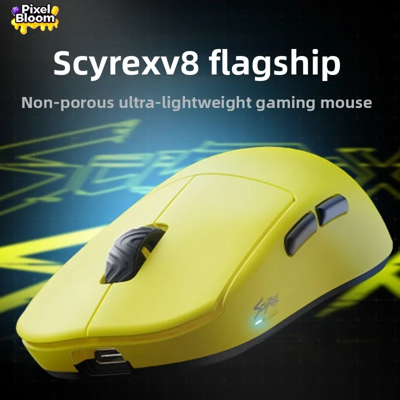 

ScyroxV8 36g Wireless Gaming Mouse PAW3950 Sensor 8K Polling Rate Ultra Lightweight No Holes for Small Medium Hand Claw Grip FPS
