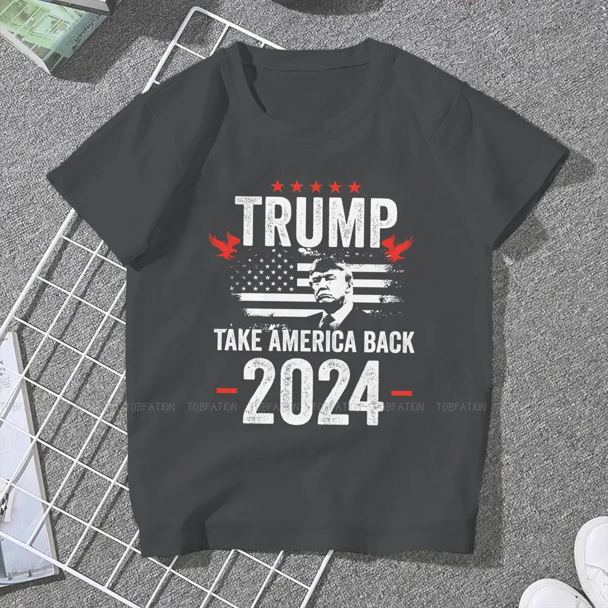 Trump USA TShirt for Woman Girl Take America Back Soft Casual T Shirt Novelty Trendy Loose