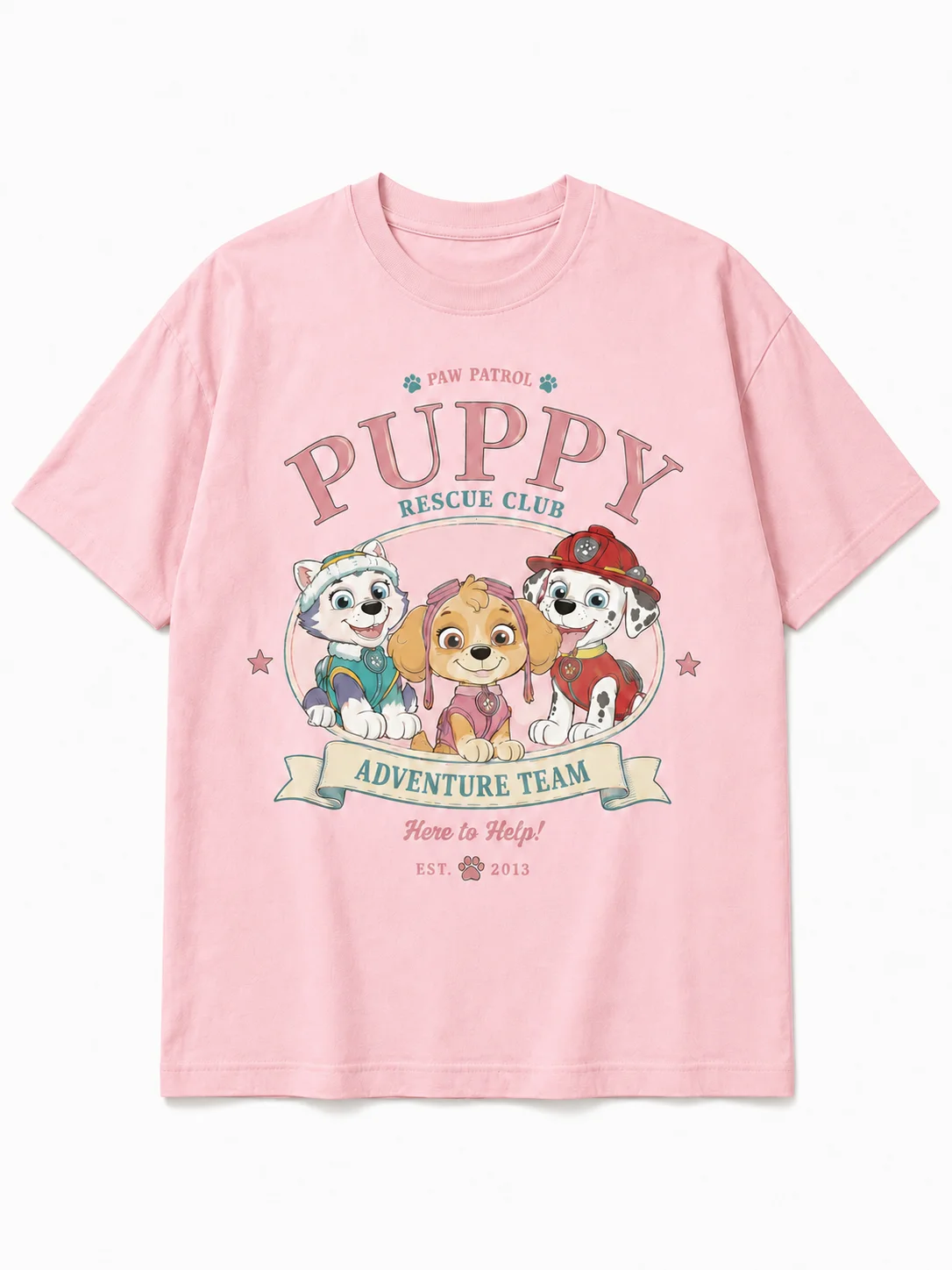 Paw Patrol Chase Damen-Grafik-T-Shirt "POWER!" "Bereit für den Einsatz" Weißes Unisex-T-Shirt mit Rundhalsausschnitt, kurzen Ärmeln und Brustdruck – Detail 7