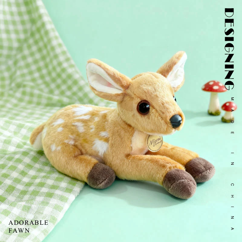 25CM Liegen Rehkitz Plüsch Spielzeug Weiche Angefüllte Cartoon Tier Puppe Nette Deer Puppe Für Home Dekoration Geschenke – Detail 15