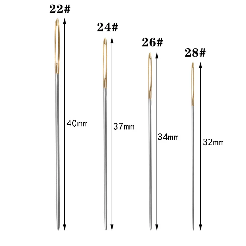 Big Eye Gold Tail Sewing Needle Cross Stitch Hand Household Sewing Tools Stainless Steel Sewing Needles Apparel Sewing