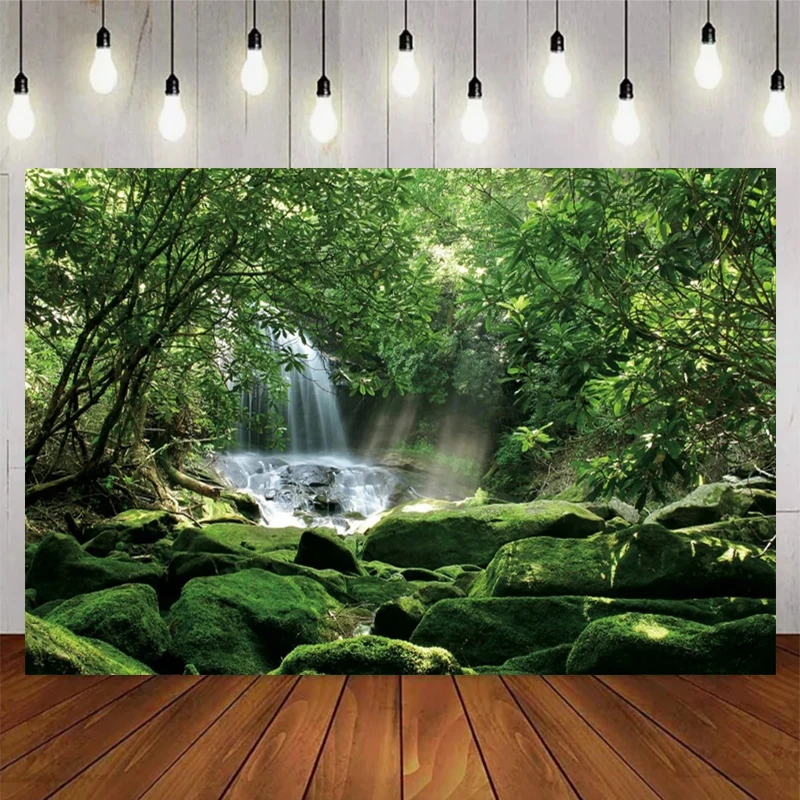 Tropical Forest Jungle Theme Rainforest Natural Landscape Adventure Camping Exploration Photography Background Decor Supplies ﻿