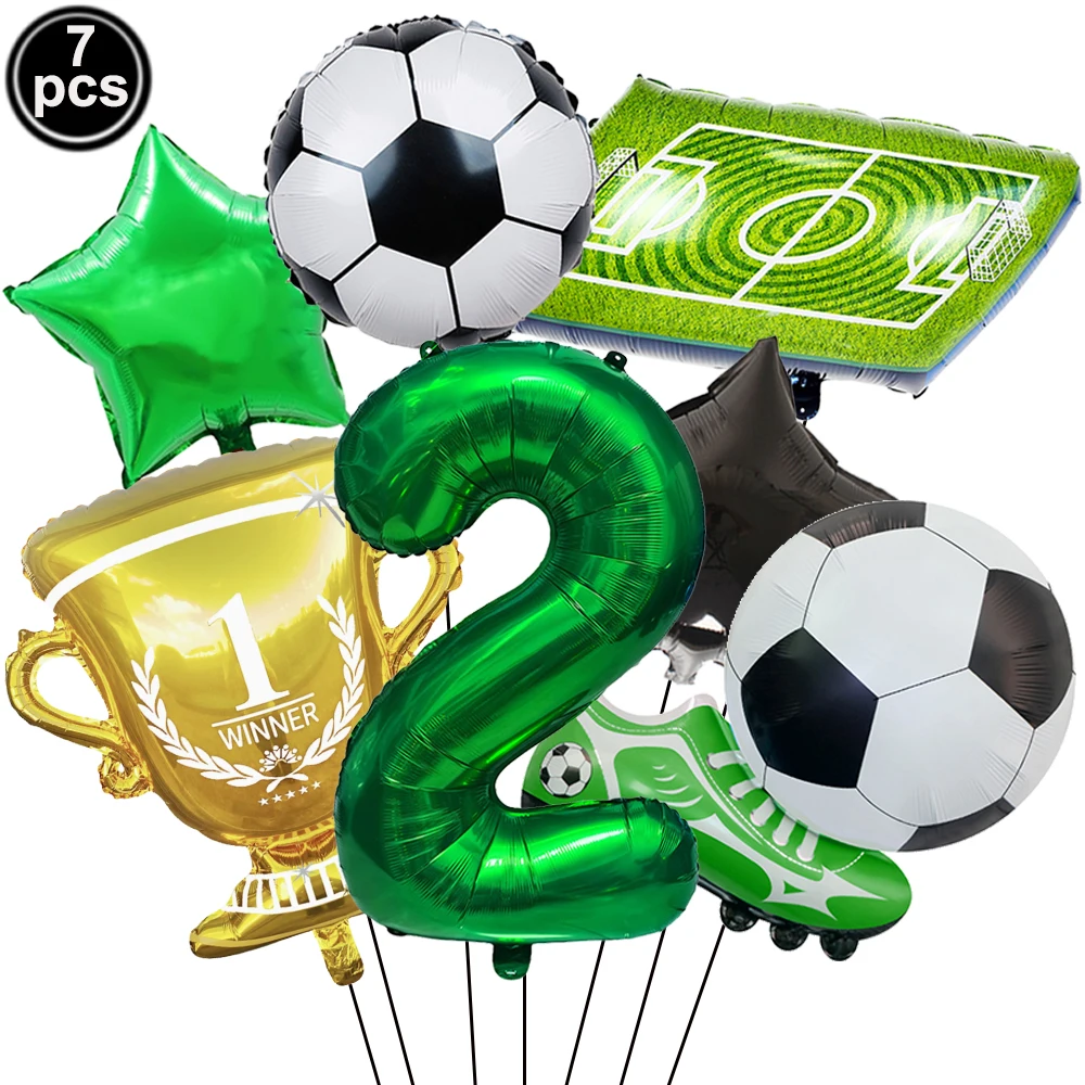 Fußball Trophäe Ballon Kit mit Zahlen Ballon Geburtstag Dekor für Jungen Fußball Geburtstag Party Supplies Fußball Sport Party Dekore – Detail 4