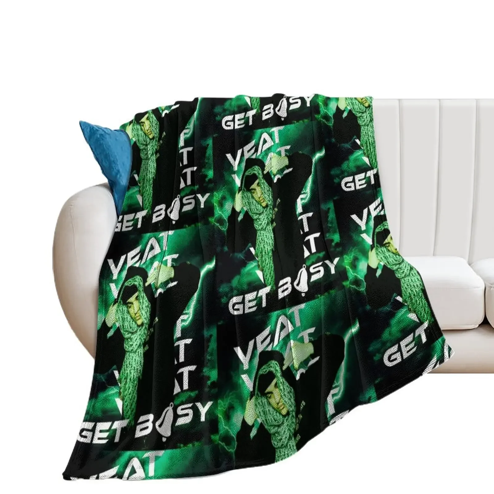 

Yeat Get busy shirt Throw Blanket Cute Plaid Custom Flannel Fabric Blankets