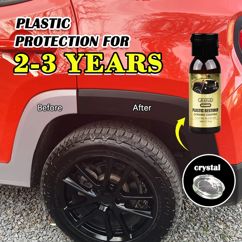 Car Plastic Restorer Ceramic Coating 2-3 Years Long-Lasting Protect Repair Whitening Black Shine Plastic Trim & Rubber Care