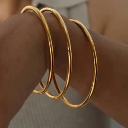 1 PCs Light Luxury Temperament Stainless Steel Gold and Silver Bangle Ancient Heritage Does Not Fade Simple Plain Face Bracelet