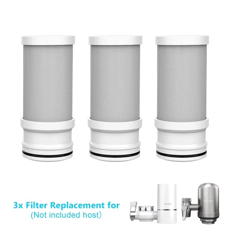 

3Pack Faucet Water Filter Replacement Cartridges, Activated Carbon Water Filter for Kitchen Faucet Reduces Chlorine Taste & Odor