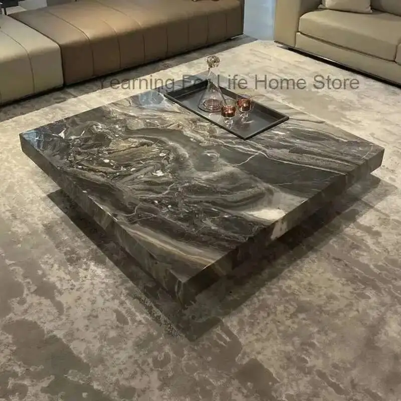 

Coffee Rock Italian Table Minimalist Slab Luxury Modern Japanese Simple Square Coffee Table Stores Meubles Lounge Furniture