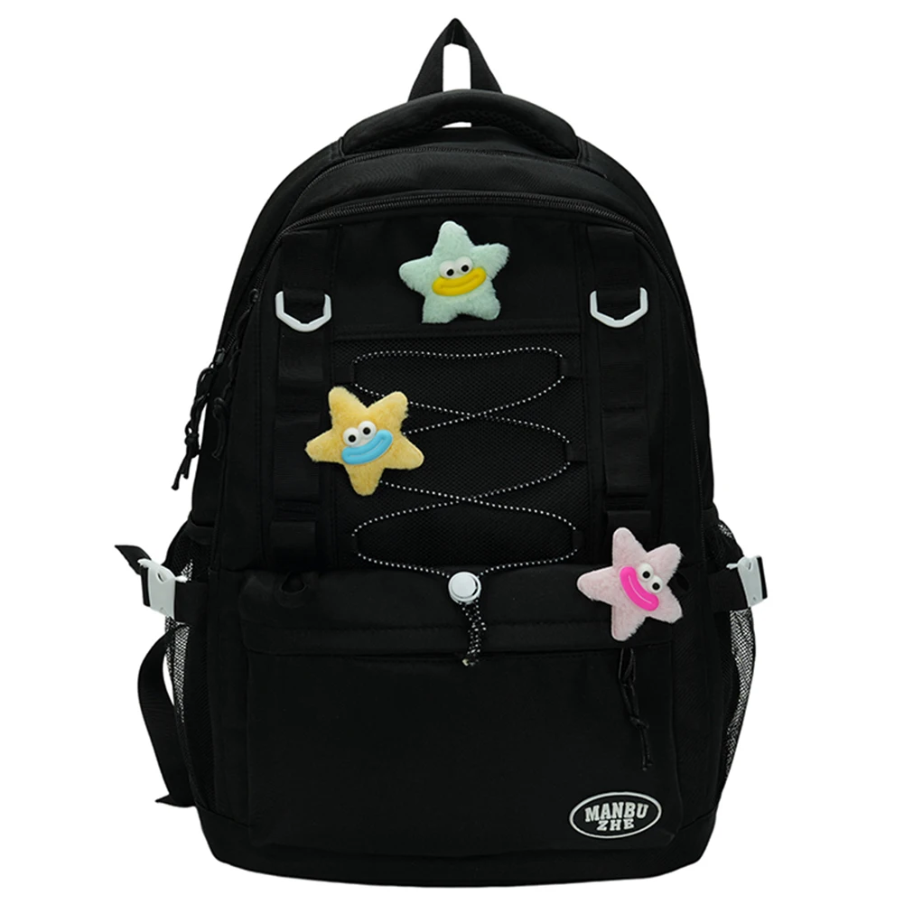 حقيبة ظهر للنساء متعددة الجيوب حقيبة مدرسية من النايلون ذات سعة كبيرة حقيبة ظهر للسفر والتنقل والعطلات