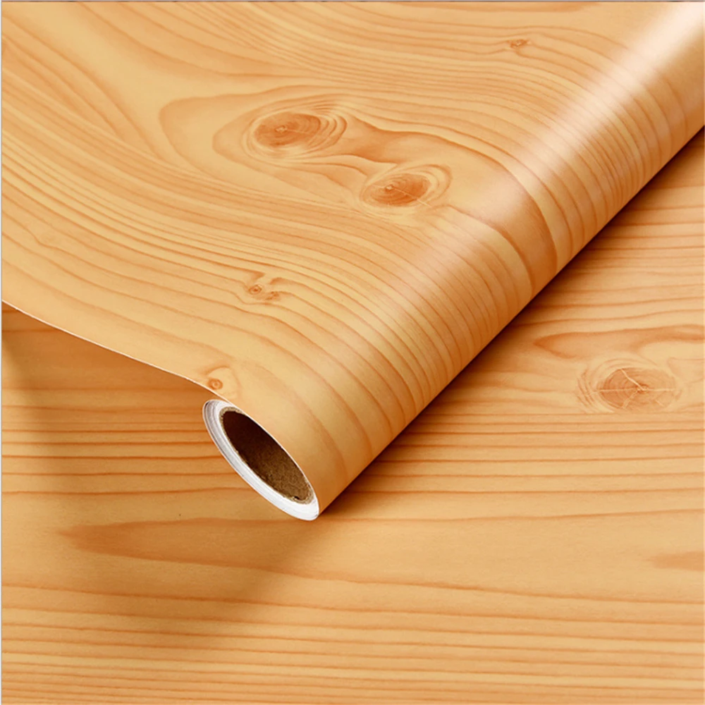 Wood Grain Wall Stickers PVC Self Adhesive Waterproof Wallpaper Kitchen Cabinet Wardrobe Living Room Desktop Decor  Wall Papers