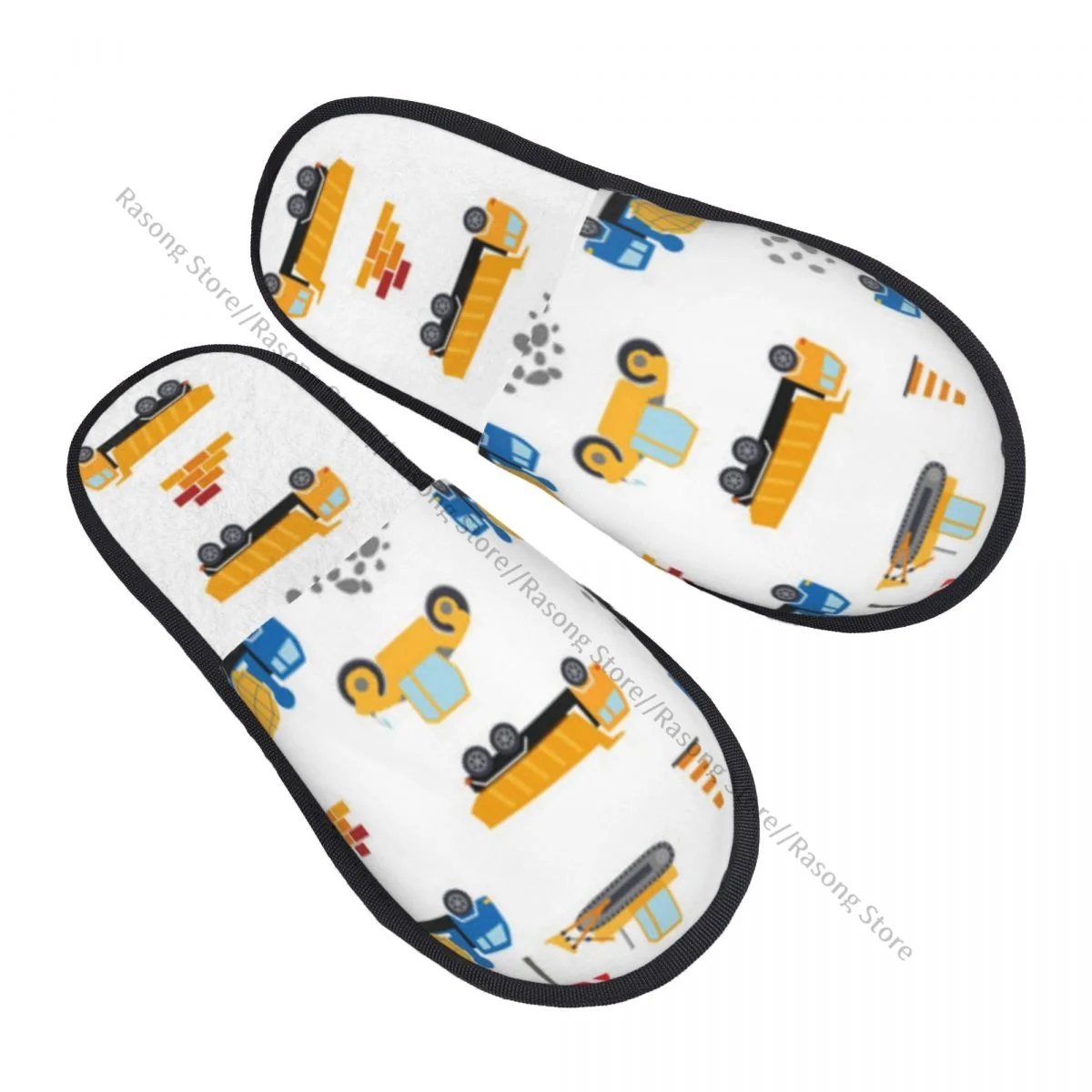 

Winter Slipper Woman Man Fluffy Warm Slippers Car Dump Truck Crane House Slippers Shoes