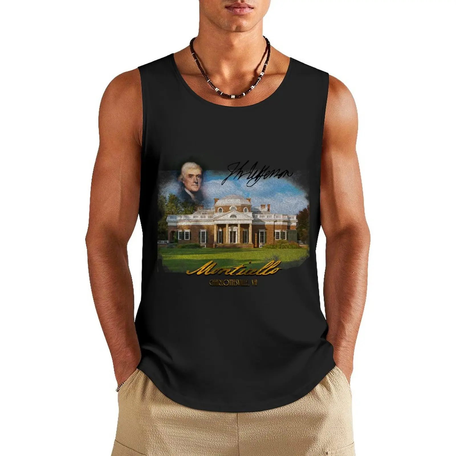 

Monticello Jefferson's home Tank Top Sports clothing Man clothes for gym tops