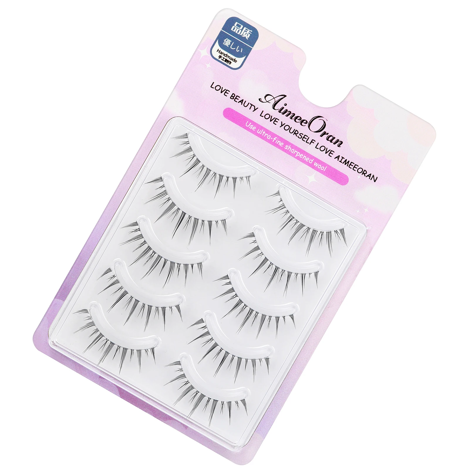 Auto-adesivo Strip Lashes para casamento, cílios postiços, alongamento Wispy, encaracolado, macio, suprimentos de maquiagem, 5 pares
