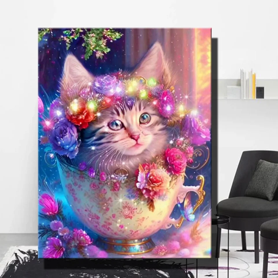 Cat Candy Diamond Painting New Collection 2024 Cute Animal Mosaic Cross Stitch Embroidery Sets Creative Hobbies Home Decor