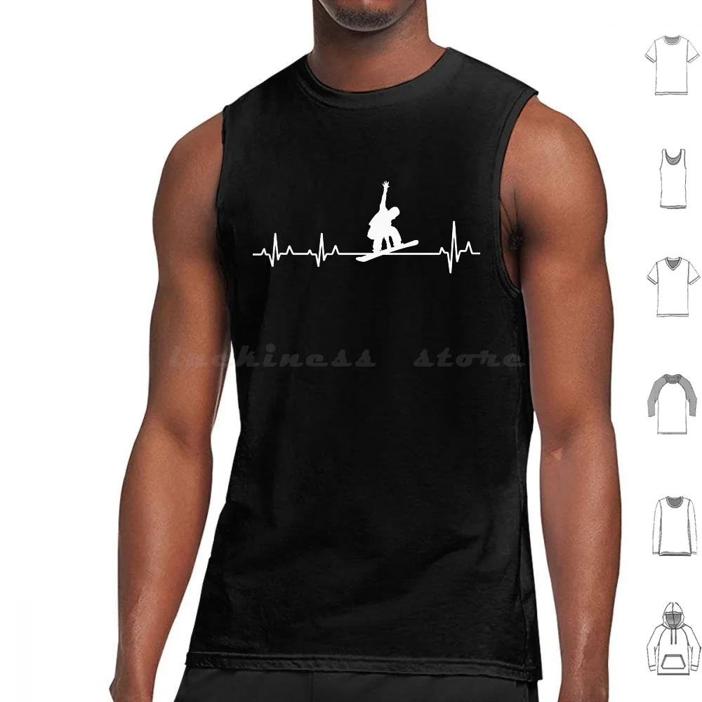 Snowboarder Heartbeat Tank Tops Print Cotton Burton Snowboard Bobsledding Burton Snowboard Stuff Hirano Snowboard