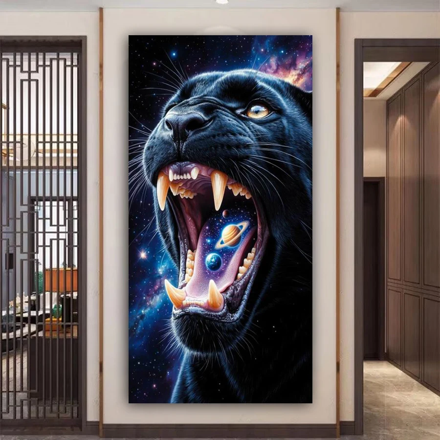

Black Panther Diy Diamond Art Painting Kits Large Size Animals Full Square Round Drill Mosaic Embroidery Picture Wall Decor