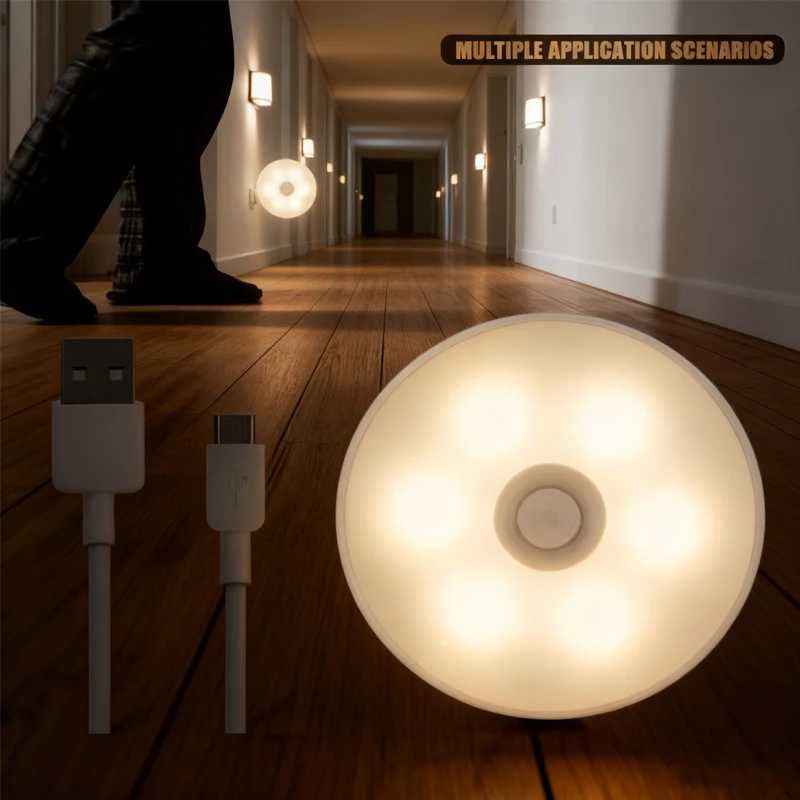 

Светодиодный ночник Умный датчик человеческого тела с цифровой сенсорной головкой Магнитная присоска Беспроводная ночная лампа для защиты глаз ()___