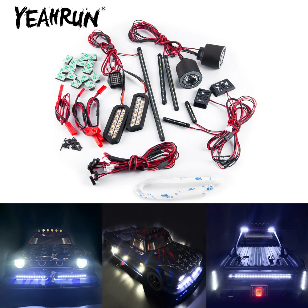 

YEAHRUN Front Headlight+Rear Taillight+Side LED Lights Grop for INFRACTION 6S BLX V2 All-road 1/7 RC Car Truck Upgrade Parts