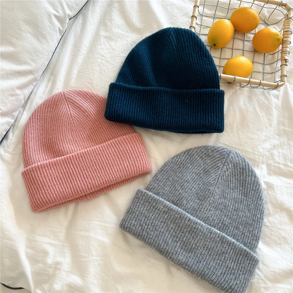 Solid Color Winter Warm Knit Outdoor Wool Hat