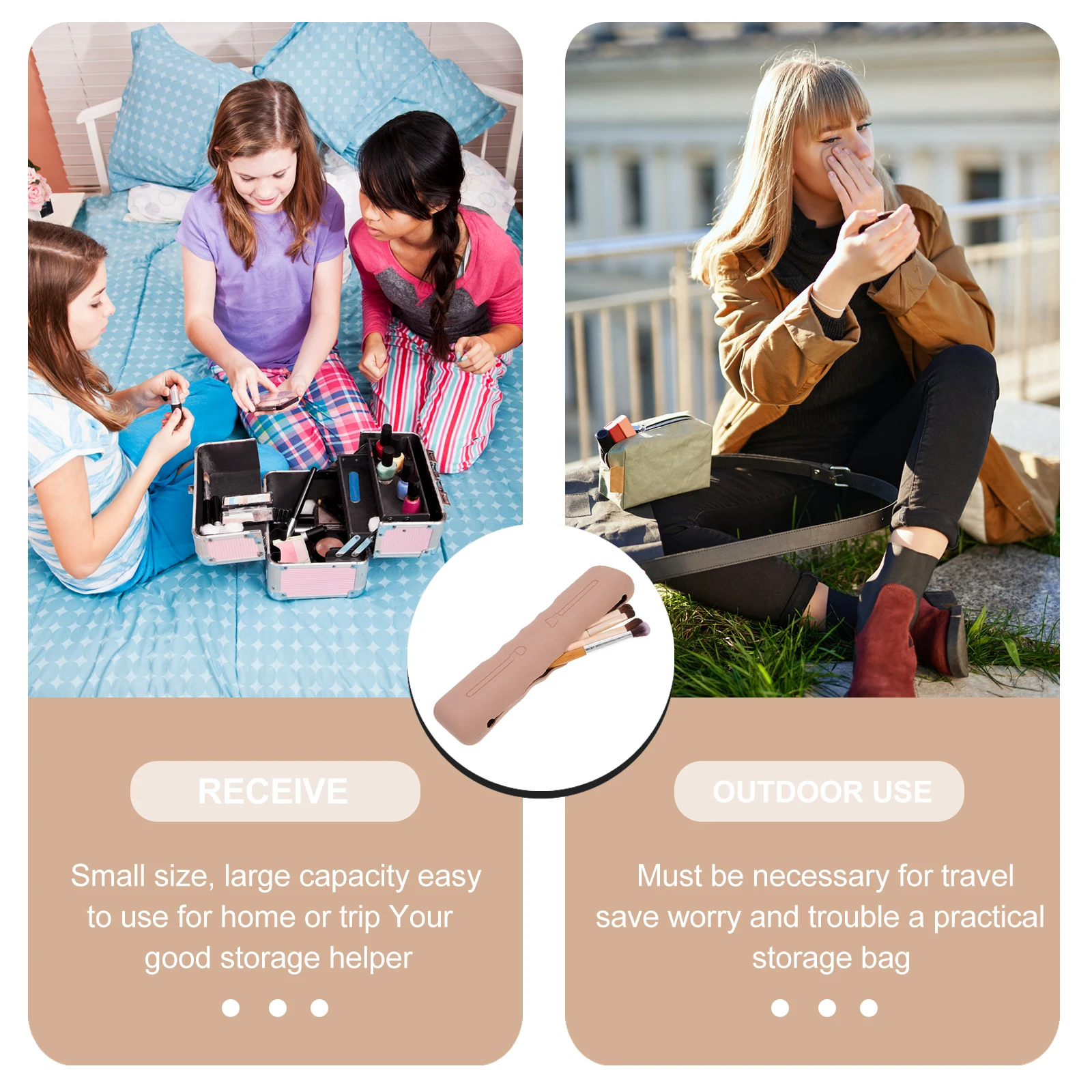 

Silicone Makeup Brush Bag Waterproof Dustproof Ladies Travel Tool ganizer Storage Pouch For Brush HOLDER