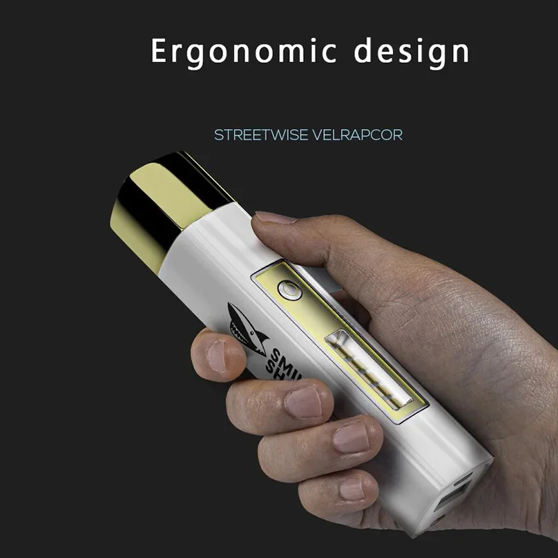 High Powe LED Flashlight With Side Strong Light USB Rechargeable Torch Ultra Bright Lamp Mini Portable Lantern Emergency Outdoor