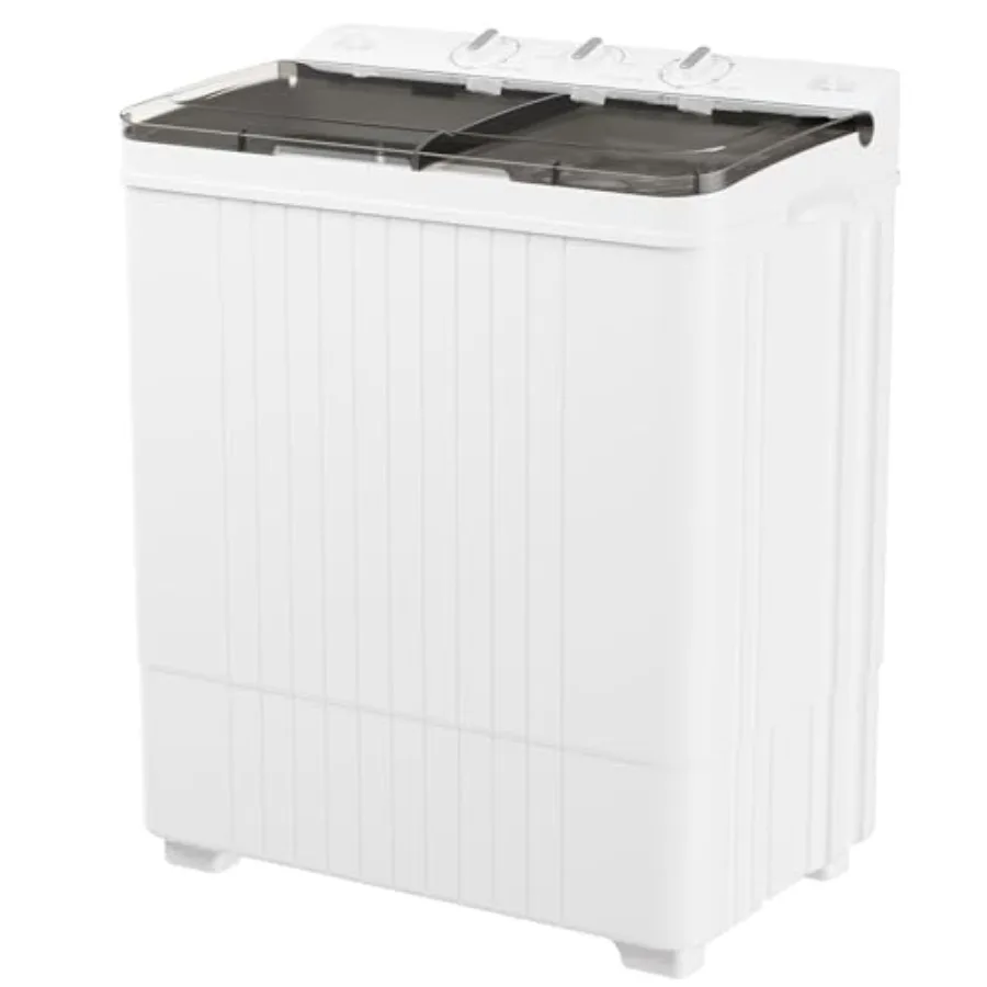 

Портативная компактная стирально-сушильная машина 28 фунтов с удлиненным шлангом для кемперов, автодомов и общежитий, серая, двухбаковая, мини-стиральная машина