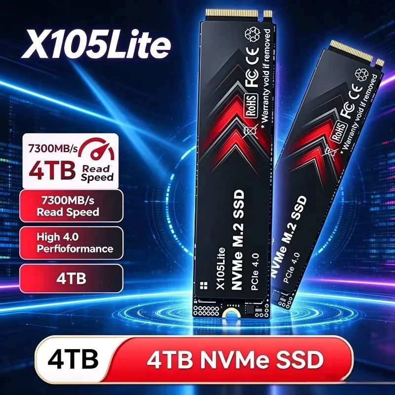 X105Lite NVME SSD M2 NVMe Portable Hard Drive Solid State Disk PCIE4.0 up to 7300MB/s 500GB-4TB for Laptop Desktop