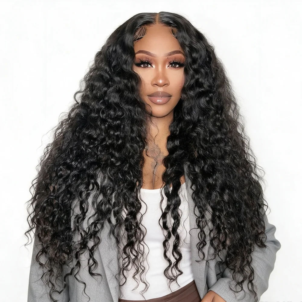 34 Inch 200 Density Kinky Curly Human Hair Wig For Women 13x4 HD Lace Frontal Human Hair Wig 5x5 Closure Wig Pre Plucked Baby Hair