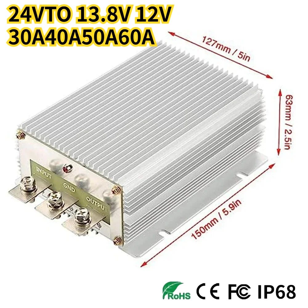 24VTO13.8V12V 30A 40A 50A 60A DC DC Step Down Converter Reducer Voltage module Automotive Regulator Supply Module for Cars Solar