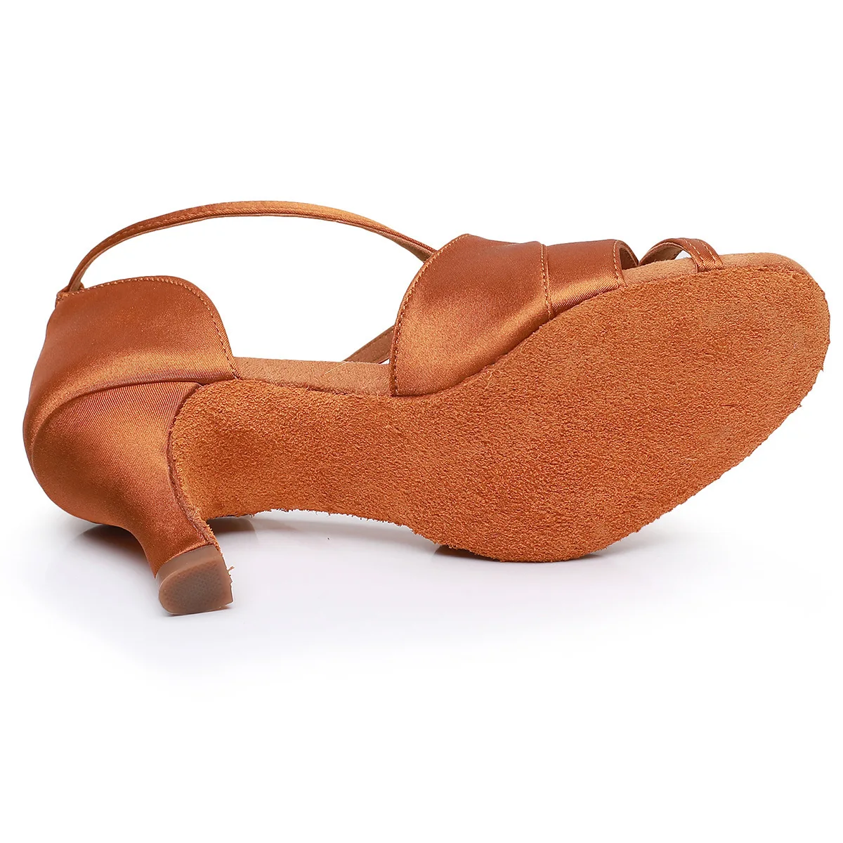 Women's Latin Dance Shoes Peep Toe Satin Professional Ballroom Salsa Practice Dance Shoes Women High Heels Sandals