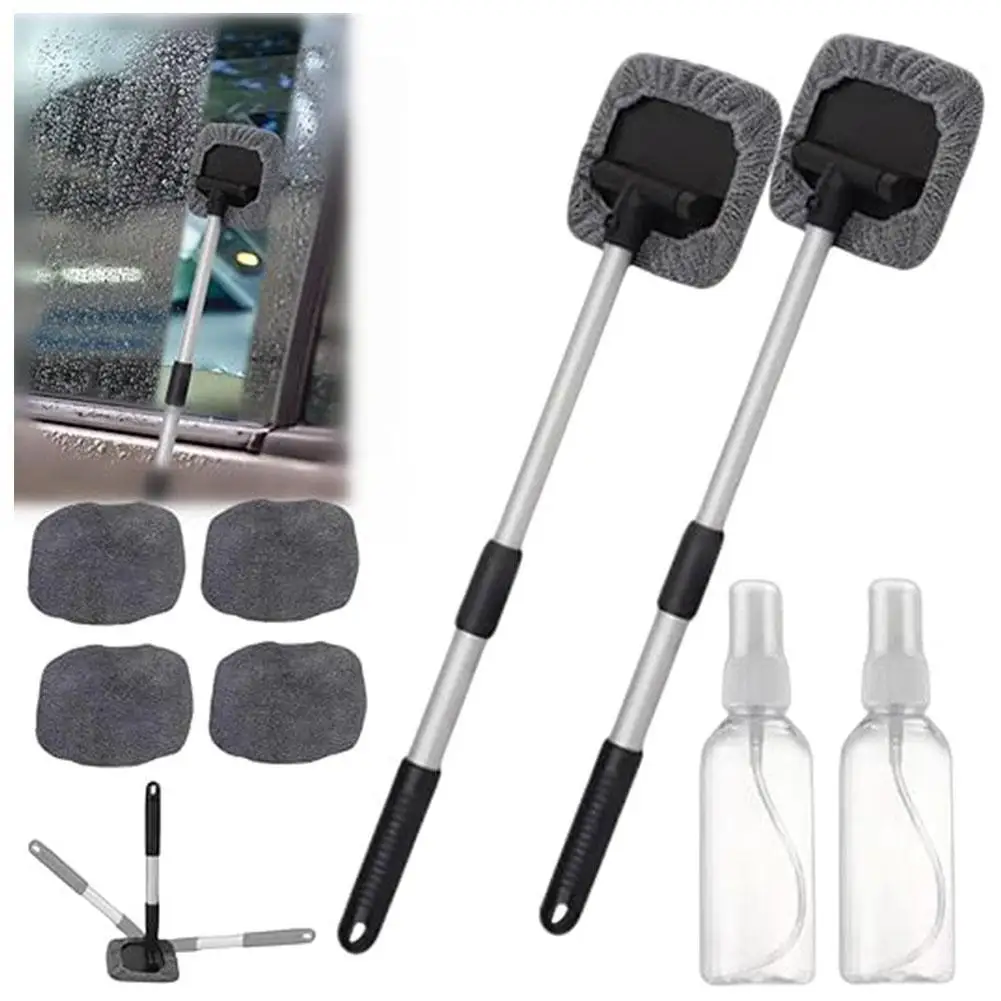 Car Window Cleaner Brush Kit Windshield Cleaning Wash Tool Auto Cleaning Wash Tool Extendable Handle Car Cleaner Mop Washing