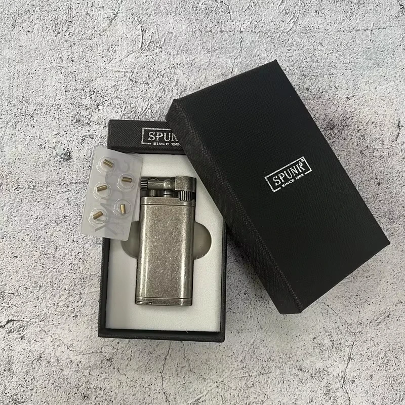 Retro Metal Butane Smoking Pipe Lighter Angled  Soft Flame Refillable Pipe Lighter with Tamper and Cleaner tool for Men Gas Pipe