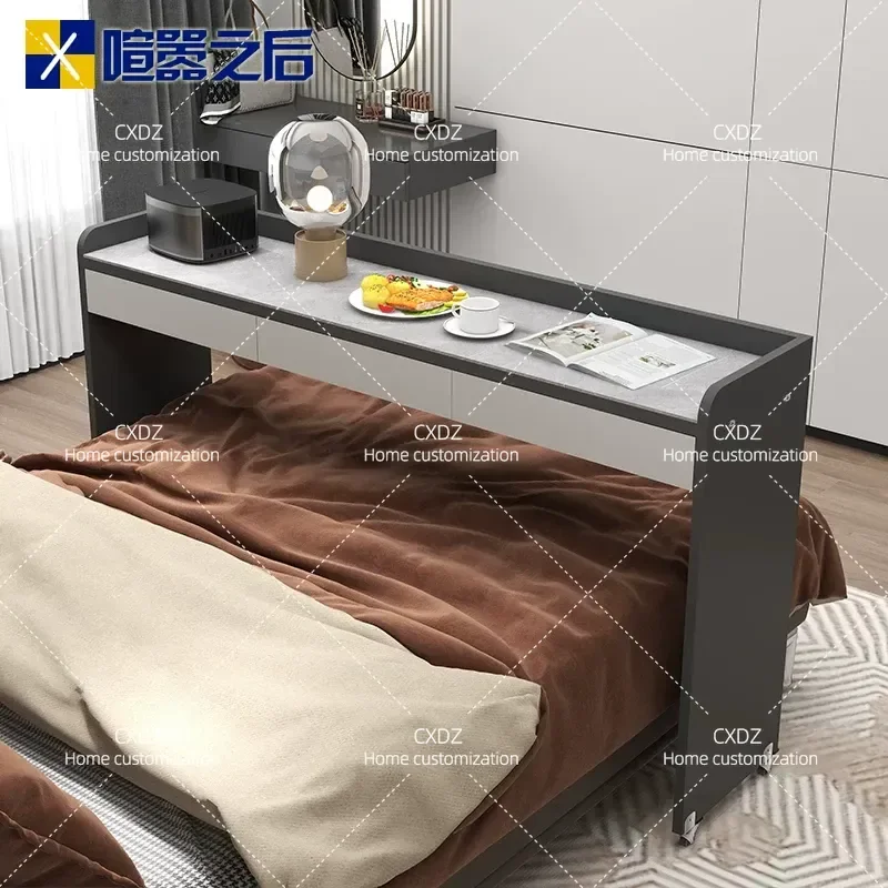 Removable Bedside Table Lazy Cross Bed Desk Slate Computer Desk Household Long Table for Bedroom