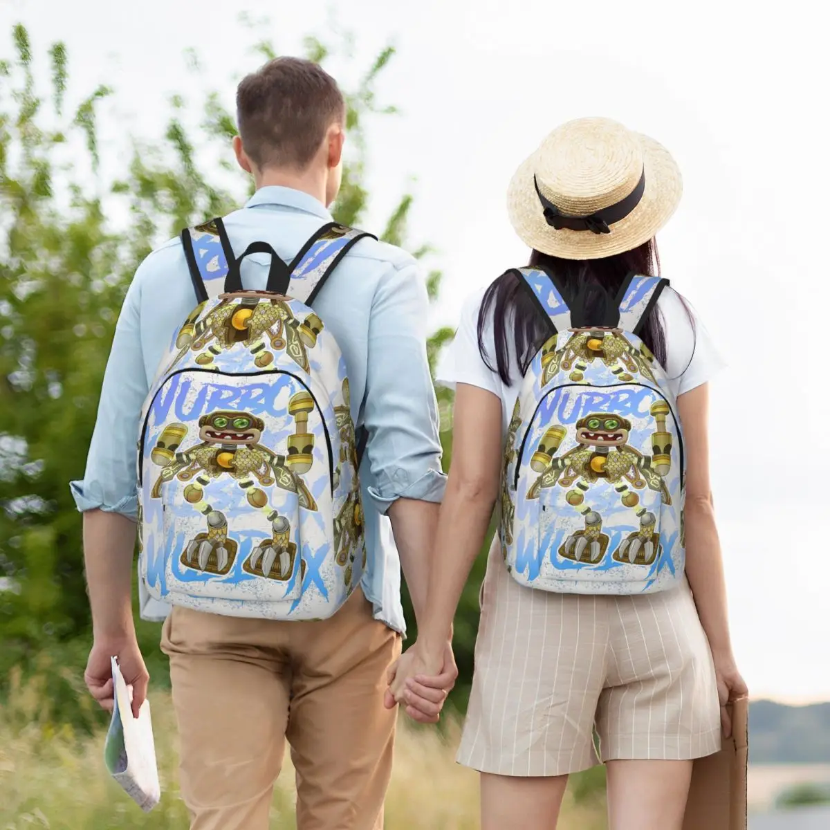 Wubbox My Singing Monsters Student Backpack School Bag Hiking Travel Daypack for Boys Girls Bookbag Shoulder Bags