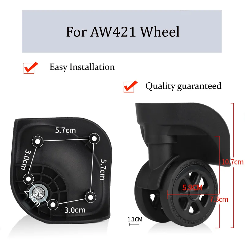 

Suitable For AW421 Nylon Luggage Wheel Trolley Case Wheel Pulley Sliding Casters Universal Wheel Repair Slient Wear-resistant