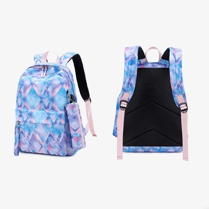 

Women Laptop Backpack with USB Charging Port Large Capacity Printed School Bags
