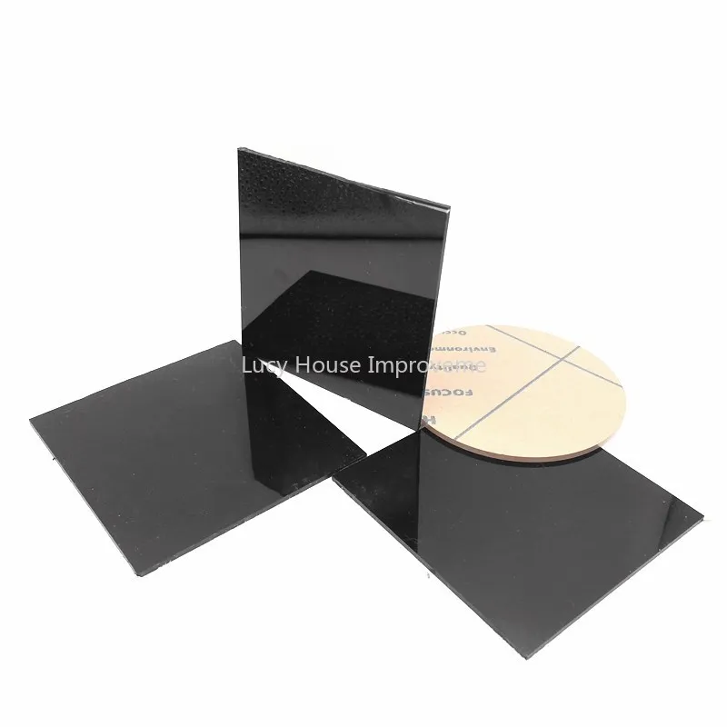 Acrylic Board Glossy Pure Black Plexiglass Plastic Sheet Organic Glass Polymethyl Methacrylate 1mm 3mm 8mm Thickness 200*200mm