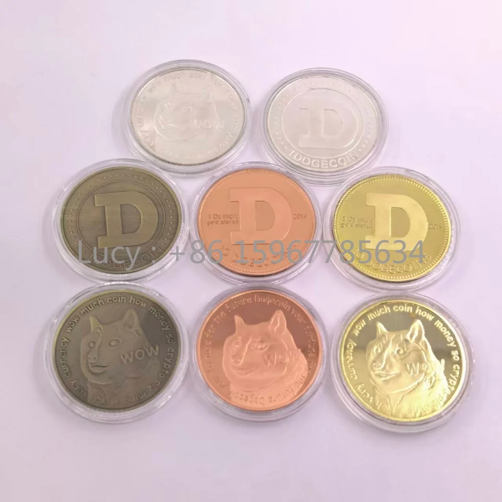1 عملات معدنية إبداعية قابلة للجمع من Dogecoin، عملة تحدي مطلية بالذهب من Wow Doge #5
