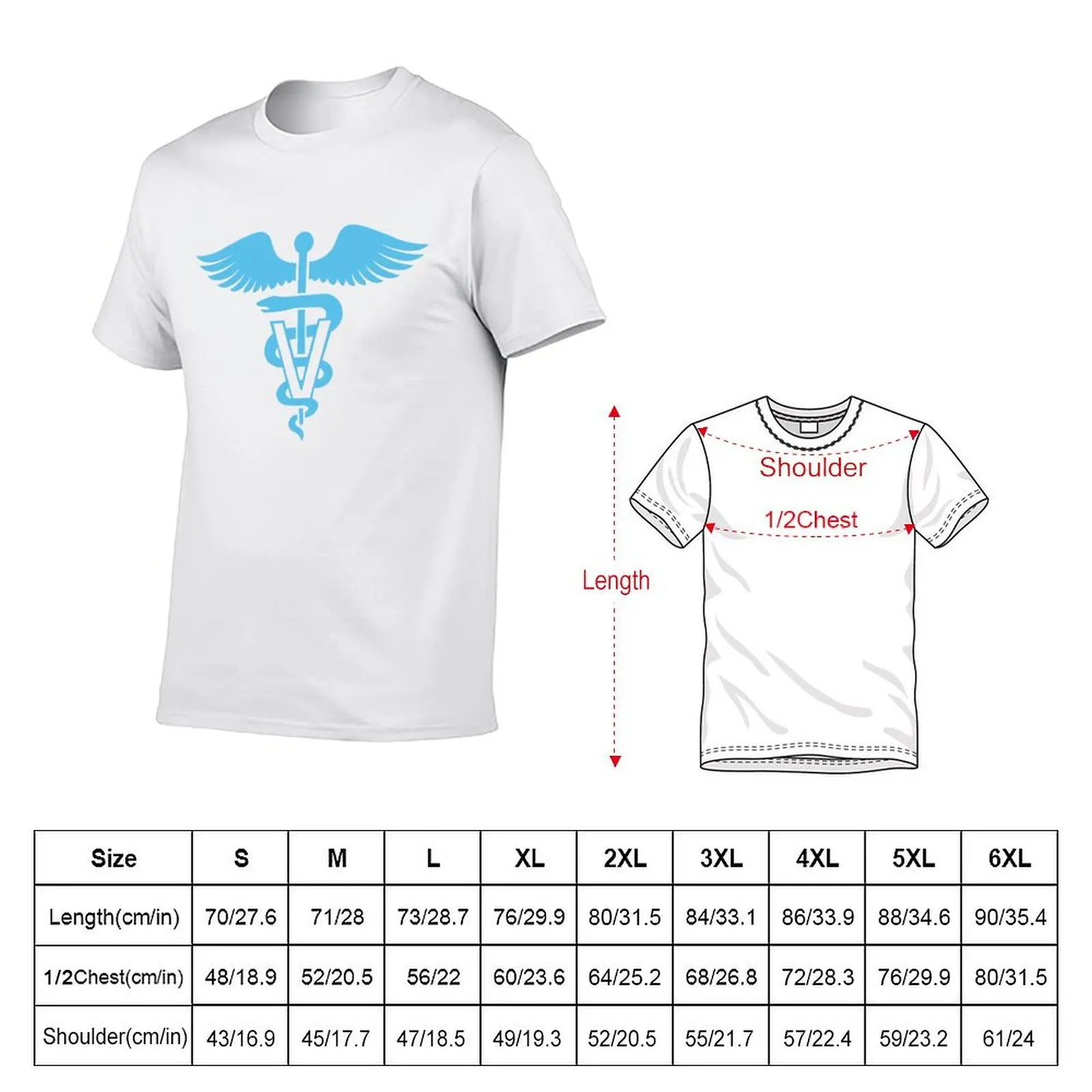 Blue Veterinary Medicine Symbol T-Shirt plus size clothes anime t shirts fruit of the loom mens t shirts