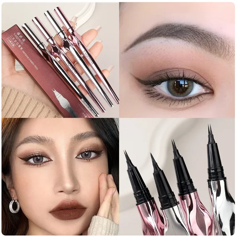 2 Point Wild Eyebrow Pencil Long Lasting Easy To Grip Eyebrow Tattoo Waterproof Thin Liquid Lying Silkworm Brow Korean Makeup