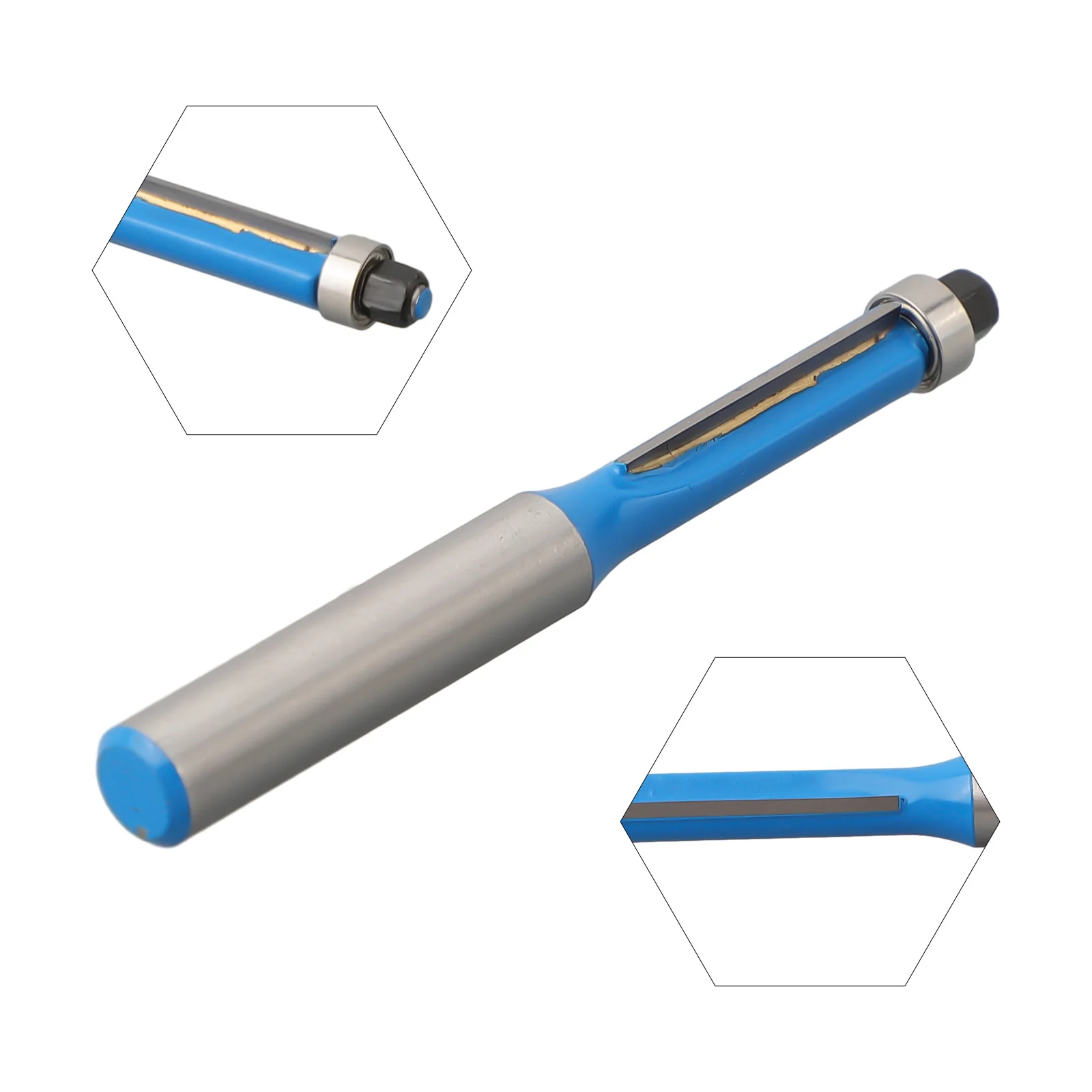 

Precision Woodworking Bit, 8mm Shank Doubleedged Trim Router Bit with Bearing, Perfect for Various Materials and Plywoods