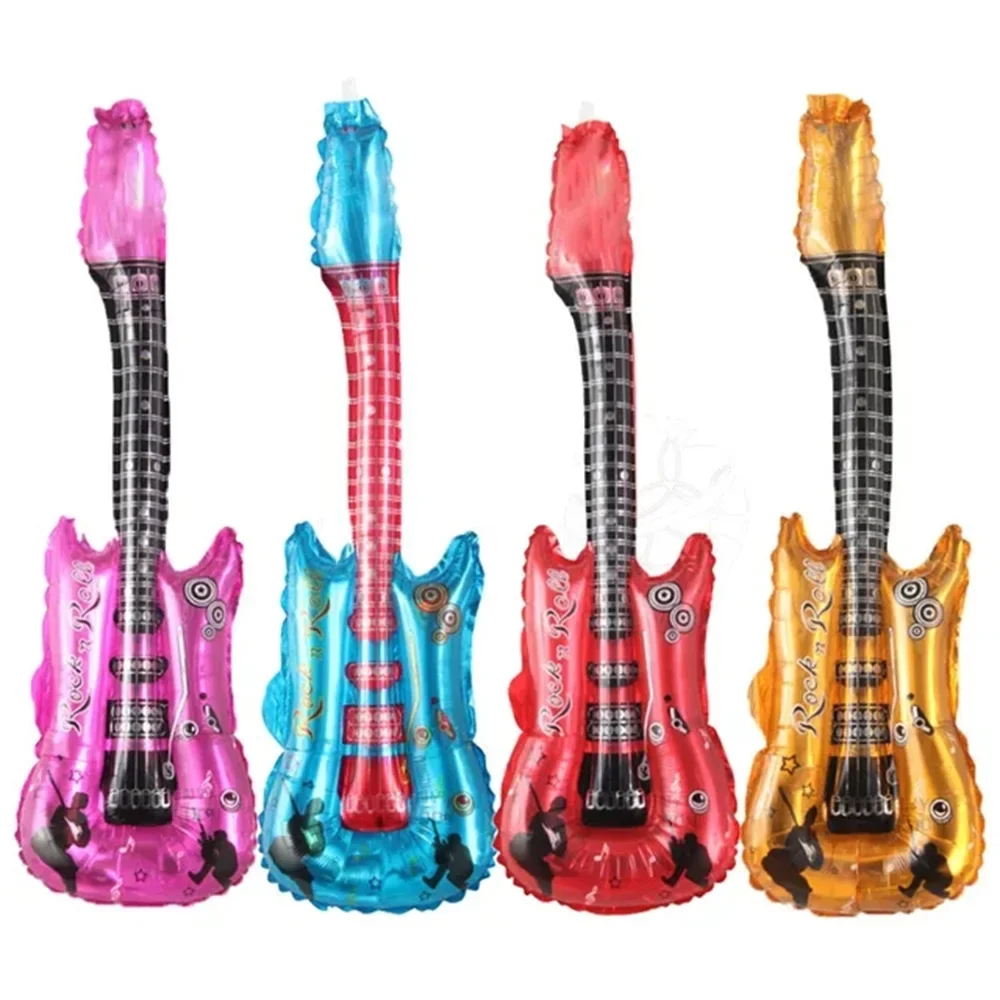 4Pcs Hot Cartoon Guitar 29x85cm Balloons Inflatable Air Globos Party Supplies Kids Toys Birthday Ballon Classic Toy