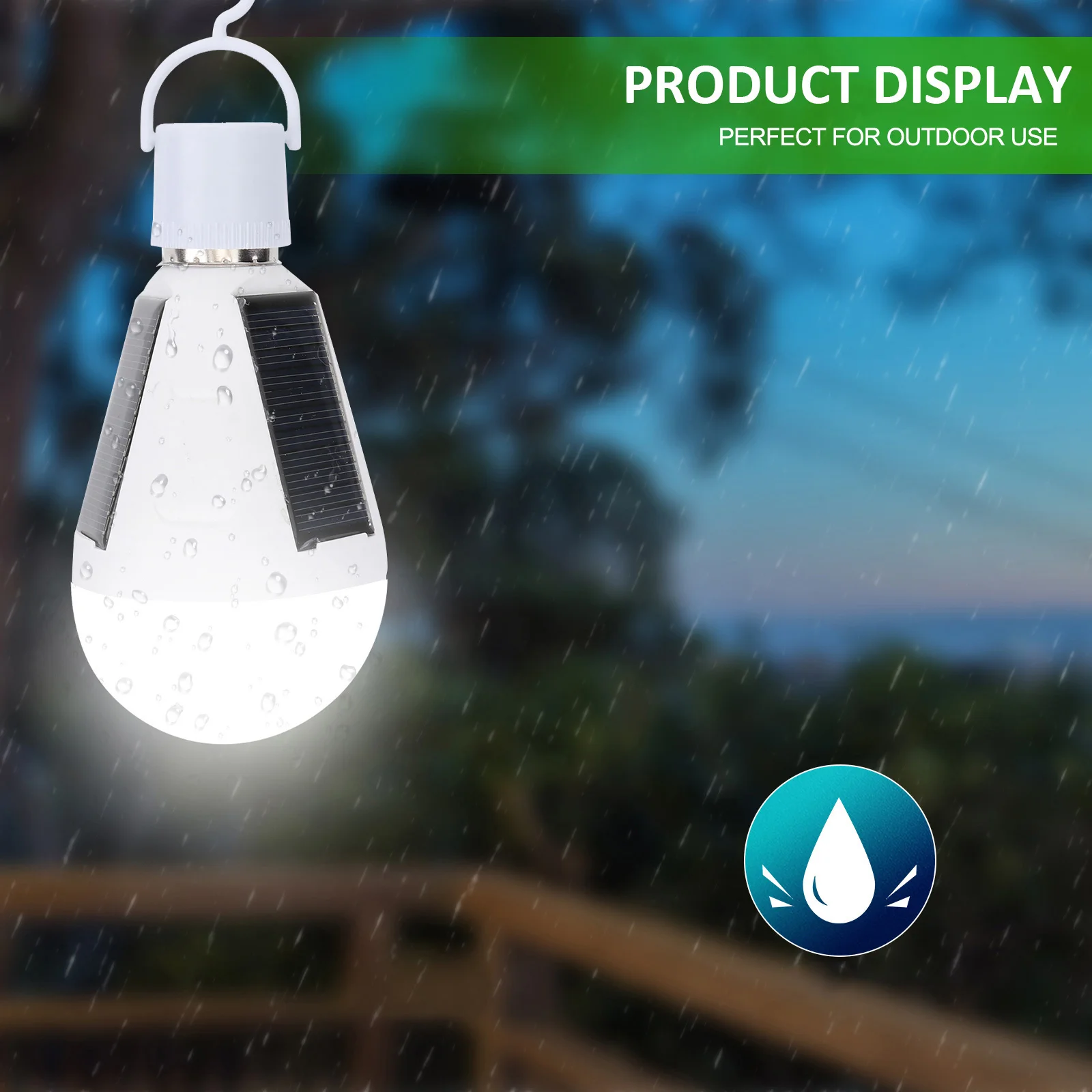 หลอดไฟ LED ฉุกเฉินแบบโซลาร์ชาร์จ E27 2 ชิ้น โคมไฟแขวนพกพา ใช้ได้ทั้งภายนอกและภายในอาคาร ใช้พลังงานแสงอาทิตย์ เหมาะสำหรับตั้งแคมป์ บ้าน และสวน