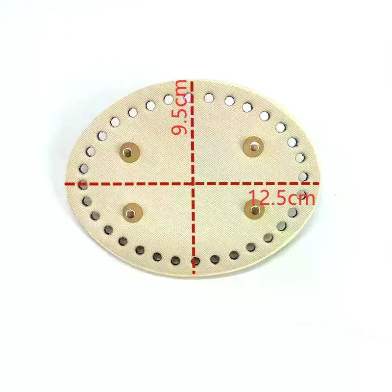 PU Leather Bag Bottom 1PC Colorful Riveted Hand-woven Baseplate for DIY Crochet Tote Bag Craft Supplies