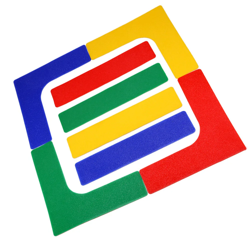 8 قطعة ملصقات خط التنس الأرضية مادة متينة صديقة للبيئة سطح مضاد للانزلاق رؤية عالية علامات المحكمة الداخلية والخارجية