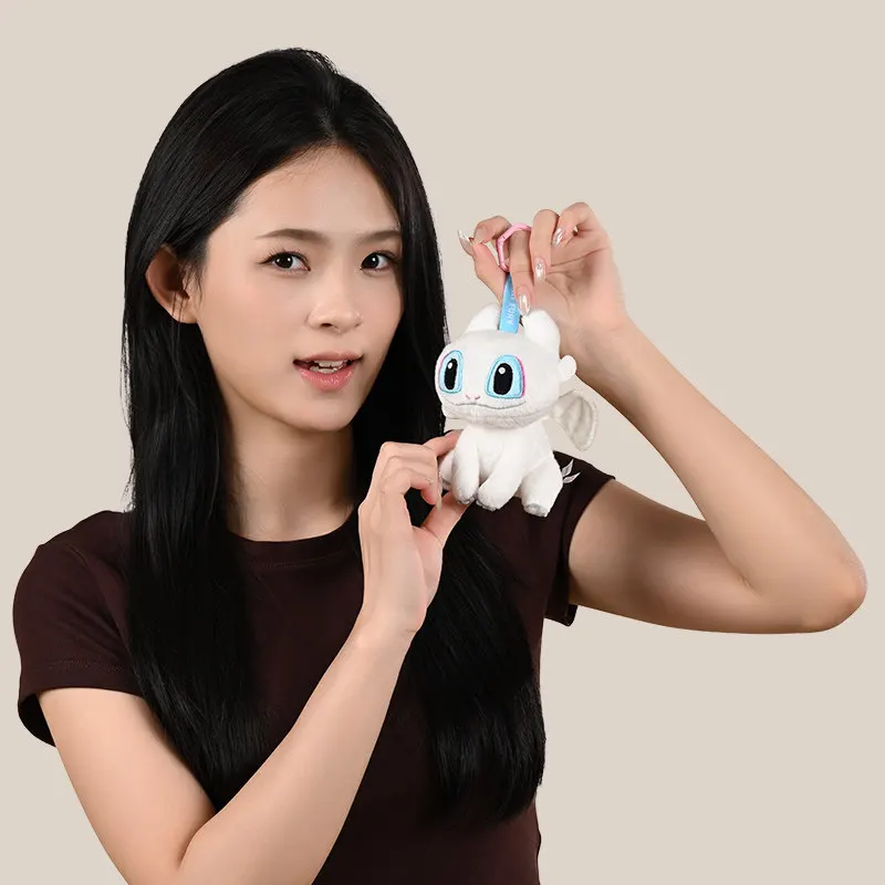 Potdemiel Light Fury Night Fury Plush Keychain Dragons Soft Stuffed Cute Doll Bag Pendant Gift For Couples Men Women