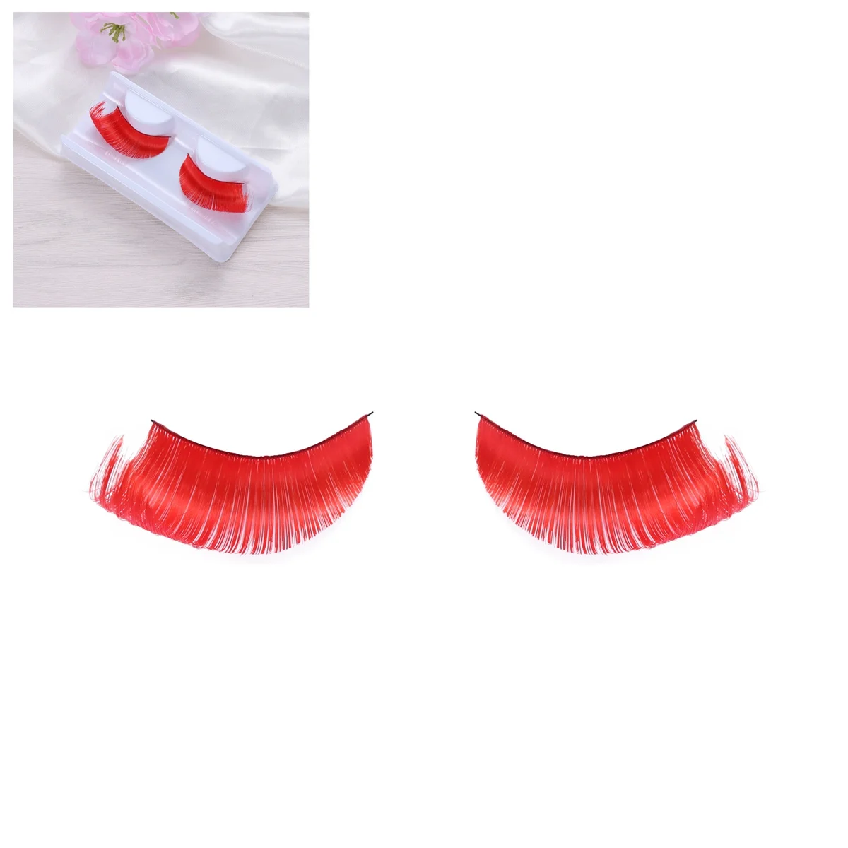 

Long Thick Reusable Fake Eyelashes False Lashes Fancy Dress Party Makeup Fake Eyelash Color Eyelashes