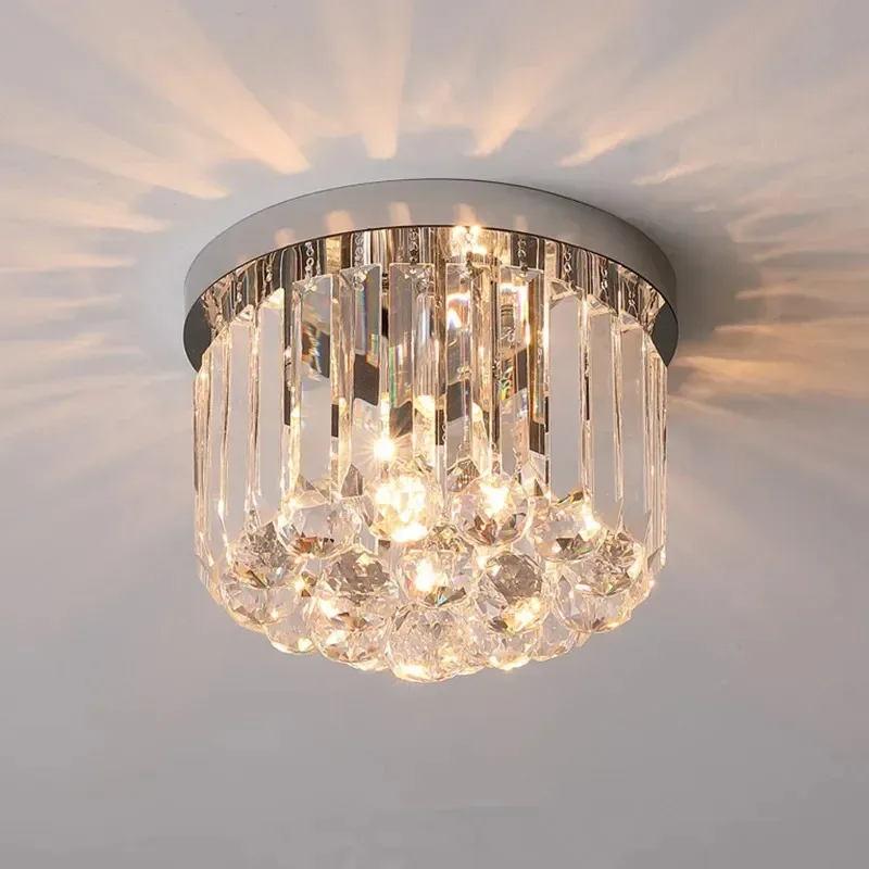 Modern Crystal Ceiling Lamp Exposed Corridor Balcony Home Decorative Ceiling Lights for Living Room